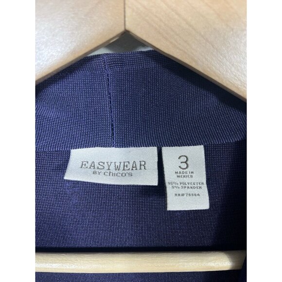 Chicos Sweater Womens Size 3 Purple Easywear Cardigan Open Long Sleeve XL Slinky - Picture 5 of 8